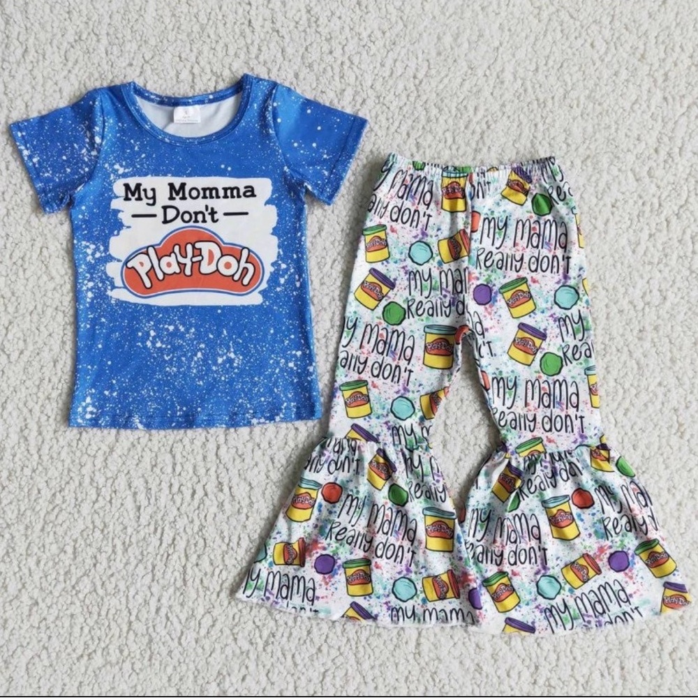 Little girls 3 piece set (mama dont play-dough)